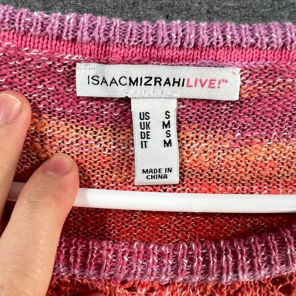 Isaac Mizrahi Live! Women Top Space Due Boat Neck Sweater Pink Size Small - Picture 3 of 10